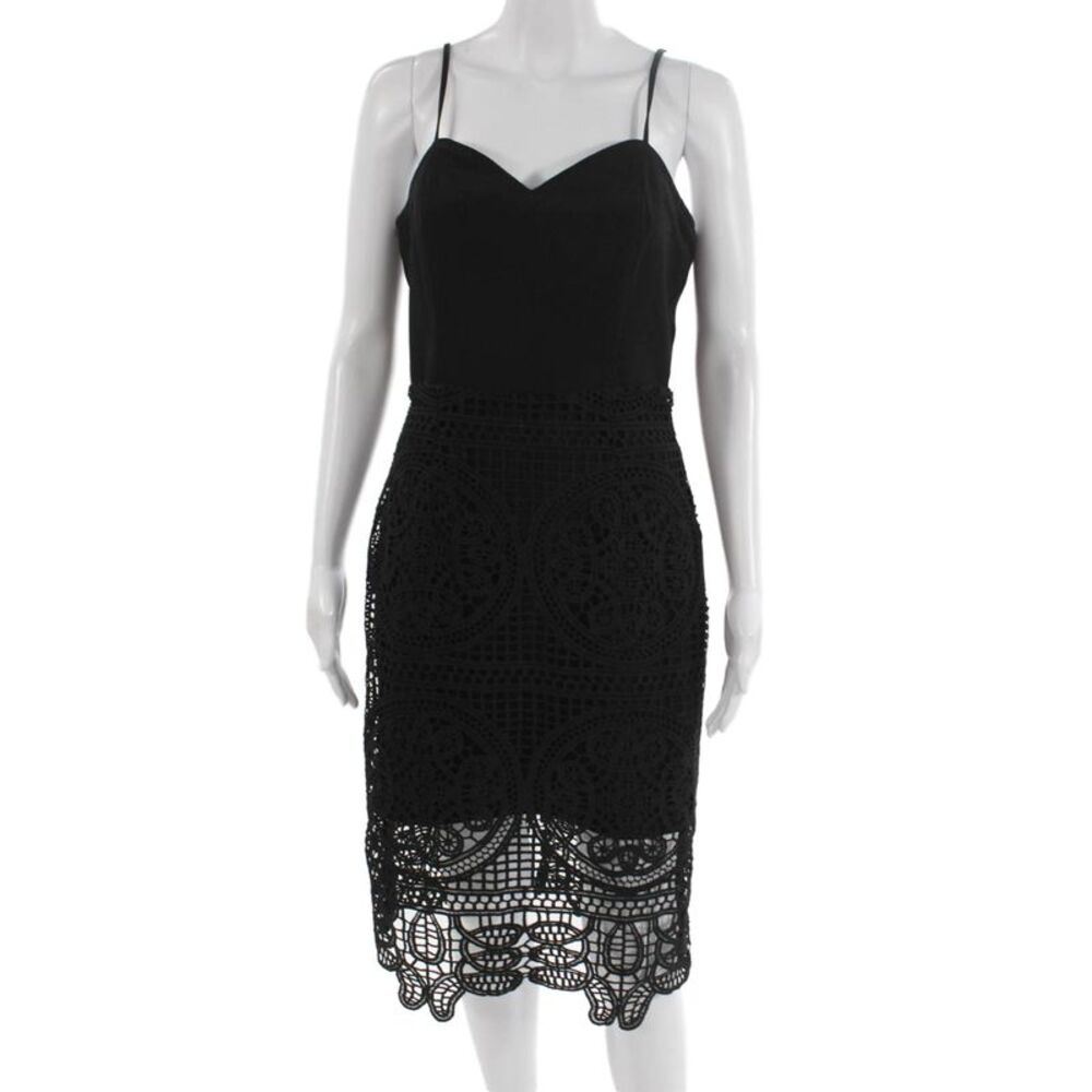 JOA Los Angeles Womens Pencil Dress Black Sweetheart Sleeveless Zip Size M